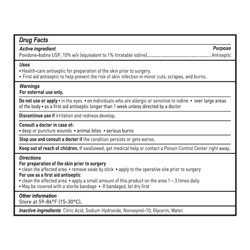 McKesson Impregnated Swabstick 10% Strength Povidone-Iodine Individual Packet Sterile (854753_BX) 25/BX