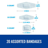 Nexcare™ Sensitive Skin Adhesive Strip 7/8 X 1-1/4 Inch / 1-1/8 X 3 Inch / 15/16 X 1 - 1/8 Inch Silicone Rectangle White Sterile (1084064_BX) 480/BX