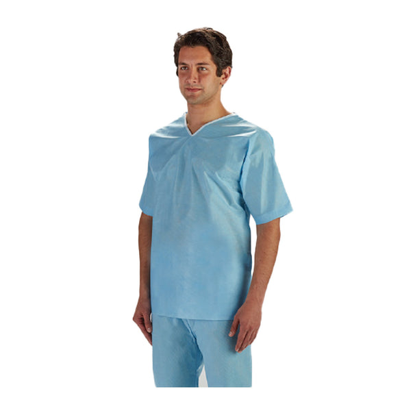 Graham Medical Products Patient Shirt Medium Light Blue Without Pockets Short Sleeve Unisex (947419_CS) 30/CS
