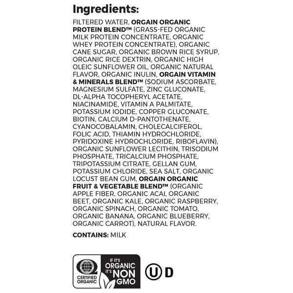 Orgain® Organic Nutritional Shake Oral Supplement Sweet Vanilla Bean Flavor Liquid 11 oz. Carton (1175952_EA) 1/EA
