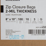 McKesson Reclosable Bag 8 X 10 Inch Polyethylene Clear Zipper Closure (854574_CS) 30/CS
