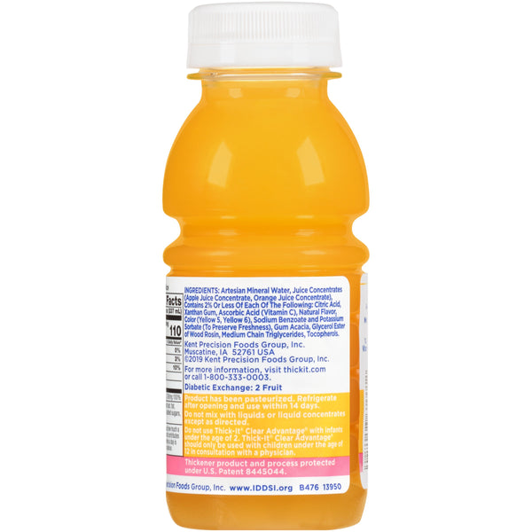 Thick-It® Clear Advantage® Thickened Beverage 8 oz. Bottle Orange Flavor Liquid IDDSI Level 2 Mildly Thick (803169_EA) 1/EA