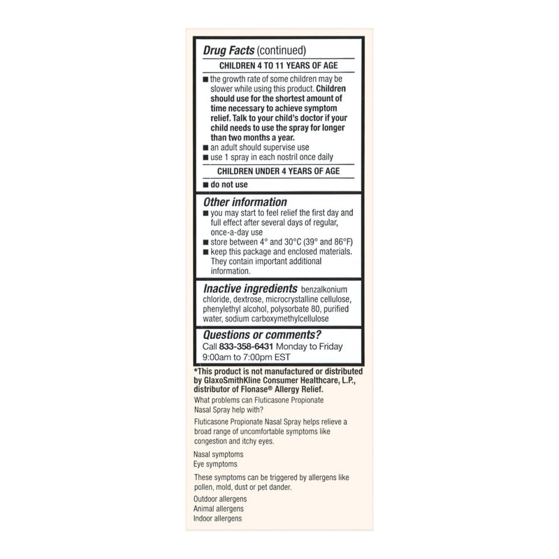 Foster & Thrive™ Allergy Relief 50 mcg Strength Nasal Spray 144 Metered Sprays (1238975_EA) 1/EA