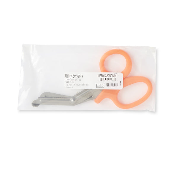 McKesson Medicut™ Trauma Shears Orange 7-1/4 Inch Length Medical Grade Stainless Steel NonSterile Finger Ring Handle Blunt Tip / Blunt Tip (1089414_CS) 10/CS