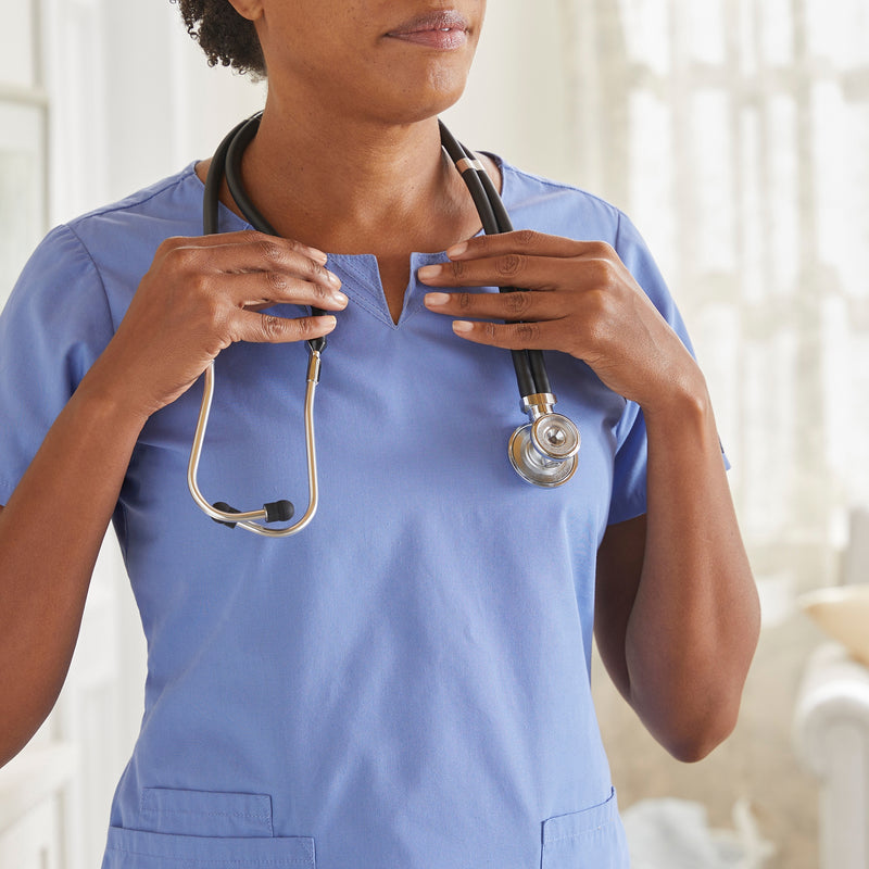 McKesson LUMEON™ Sprague Stethoscope Black 2-Tube 22 Inch Tube Double Sided Chestpiece (363729_EA) 1/EA