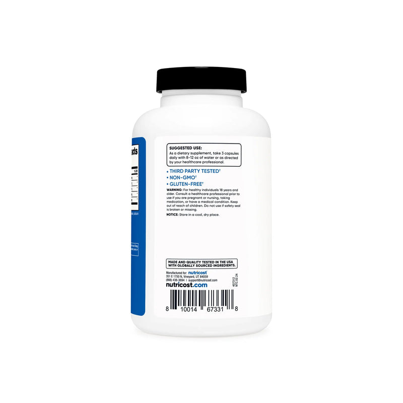 nutricost® Dietary Supplement Nitric Oxide 750 mg Strength Capsule 180 Per Bottle (1270271_BT) 1/BT