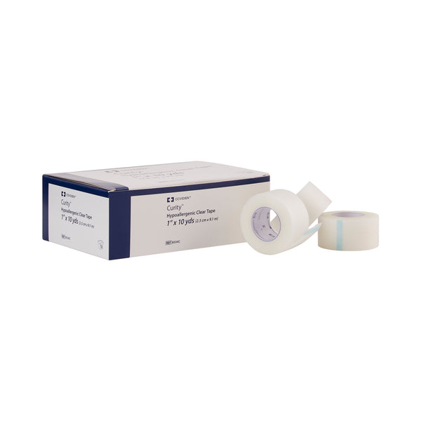 Kendall™ Hypoallergenic Clear Hypoallergenic Medical Tape Transparent 1 Inch X 10 Yard Plastic NonSterile (696192_CS) 120/CS