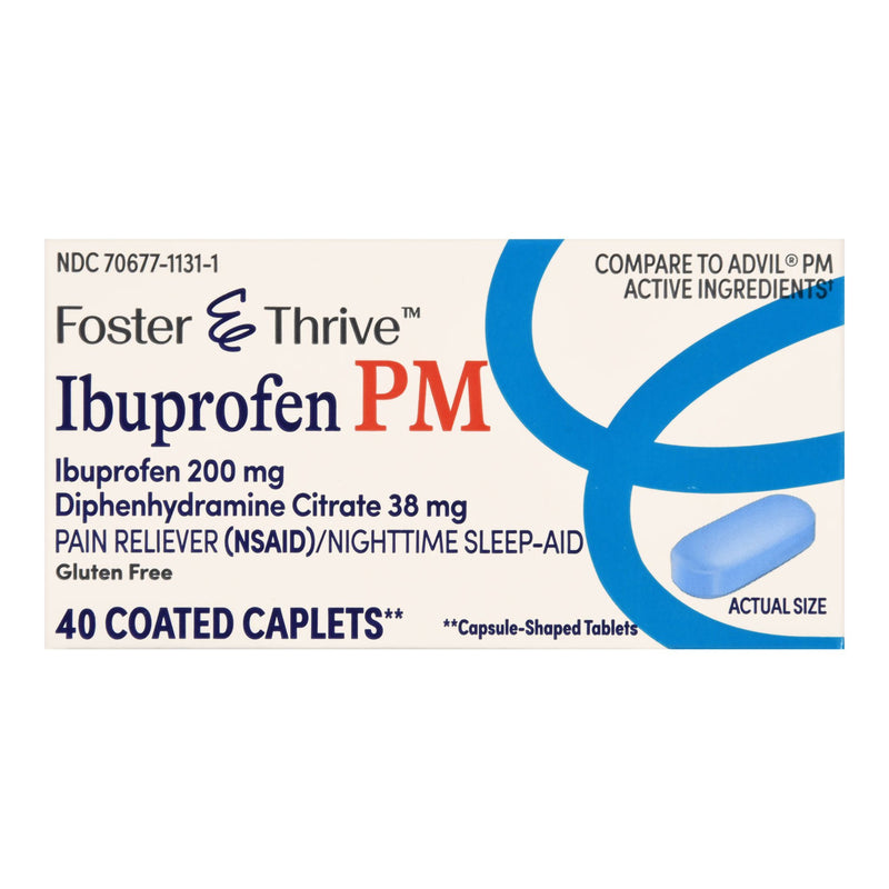 Foster & Thrive™ Nightime Pain / Allergy Relief 200 mg - 38 mg Strength Ibuprofen / Diphenhydramine Capsule 40 per Bottle (1238989_BT) 1/BT