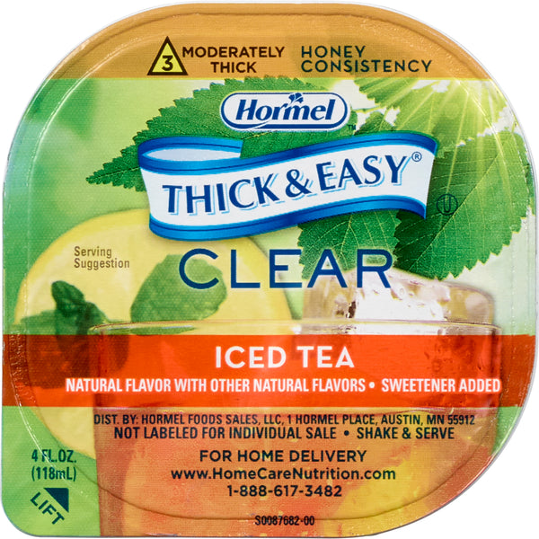 Thick & Easy® Thickened Beverage 4 oz. Portion Cup Iced Tea Flavor Liquid IDDSI Level 3 Moderately Thick/Liquidized (690740_CS) 24/CS