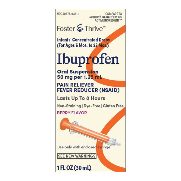 Foster & Thrive™ Infants' Pain Relief Ibuprofen Liquid 1 oz. (1239002_EA) 1/EA