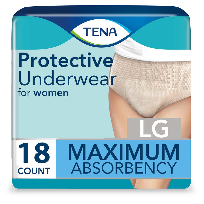 TENA® ProSkin™ Protective Female Adult Absorbent Underwear Pull On with Tear Away Seams Large Disposable Moderate Absorbency (1135408_CS) 72/CS