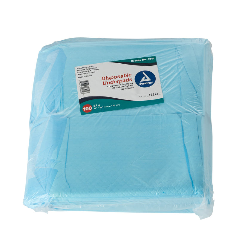 Dynarex® Disposable Underpad 17 X 24 Inch Fluff Light Absorbency (817613_CS) 300/CS