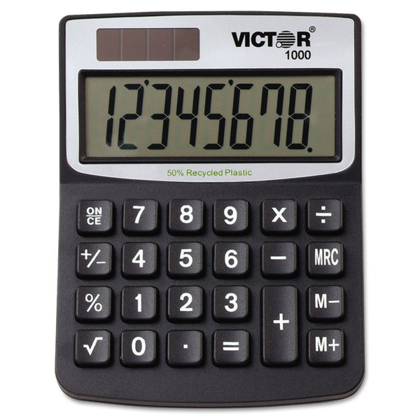 Victor® 1000 Minidesk Calculator, 8-Digit LCD (VCT1000)