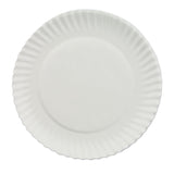 AJM Packaging Corporation White Paper Plates, 6" dia, 100/Pack, 10 Packs/Carton (AJMPP6GREWH)