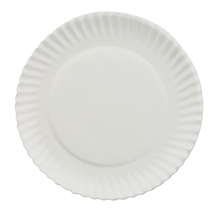 AJM Packaging Corporation White Paper Plates, 6" dia, 100/Pack, 10 Packs/Carton (AJMPP6GREWH)