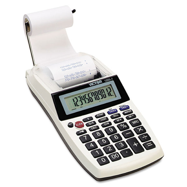 Victor® 1205-4 Palm/Desktop One-Color Printing Calculator, Black Print, 2 Lines/Sec (VCT12054)