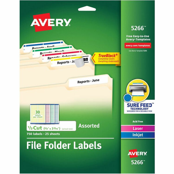 Avery TrueBlock File Folder Labels (AVE5266)