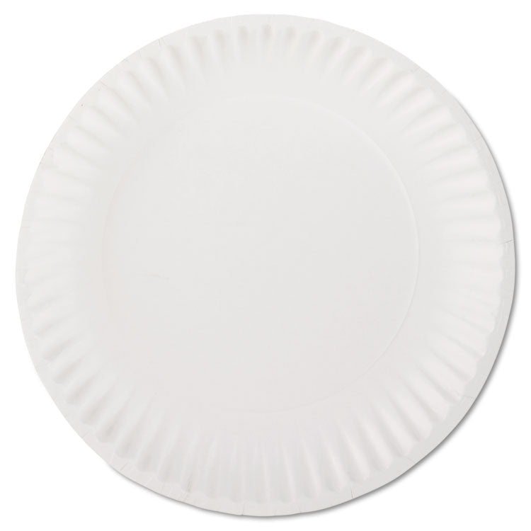 AJM Packaging Corporation White Paper Plates, 9" dia, 100/Pack (AJMPP9GREWHPK) Pack of 100