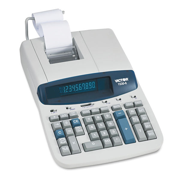 Victor® 1530-6 Two-Color Ribbon Printing Calculator, Black/Red Print, 5 Lines/Sec (VCT15306)