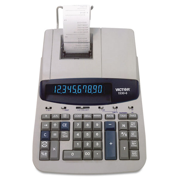 Victor® 1530-6 Two-Color Ribbon Printing Calculator, Black/Red Print, 5 Lines/Sec (VCT15306)