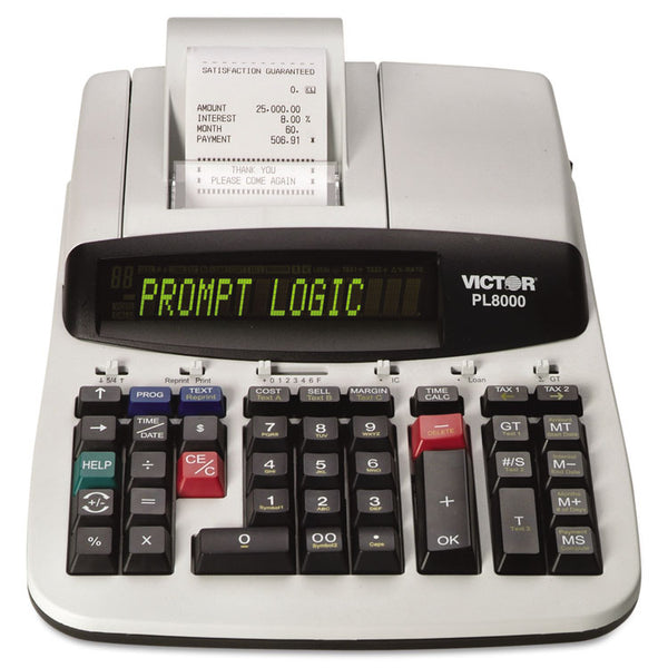 Victor® PL8000 One-Color Prompt Logic Printing Calculator, Black Print, 8 Lines/Sec (VCTPL8000) Each