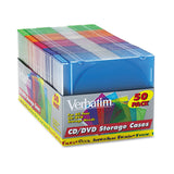 Verbatim® CD/DVD Slim Case, Assorted Colors, 50/Pack (VER94178)