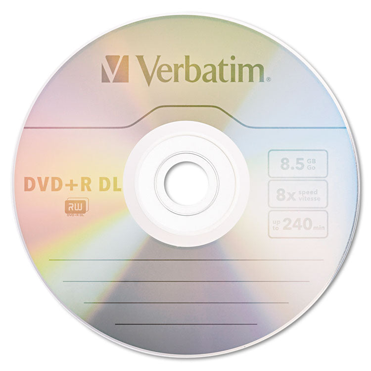 Verbatim® DVD+R Dual-Layer Recordable Disc, 8.5 GB, 8x, Jewel Case, Silver, 5/Pack (VER95311)