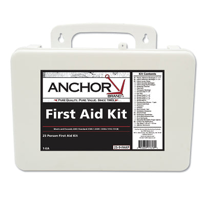 Anchor Brand® 25 Person First Aid Kit, ANSI 2009, Plastic Case (101-25-9-FAKP) Each