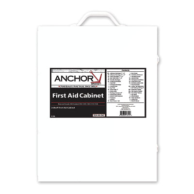 Anchor Brand® 3 Shelf First Aid Cabinet, 150 Person, Metal Case, Includes 800 Pieces (101-3SH-M-FAC) Each
