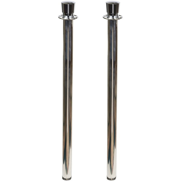 Tatco Crowd Control Posts, Chrome, 41" High, Silver, 2/Box (TCO11000) Case of 2