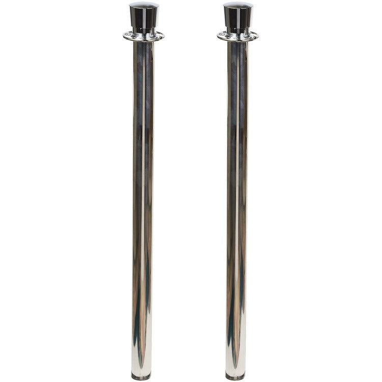 Tatco Crowd Control Posts, Chrome, 41" High, Silver, 2/Box (TCO11000) Case of 2