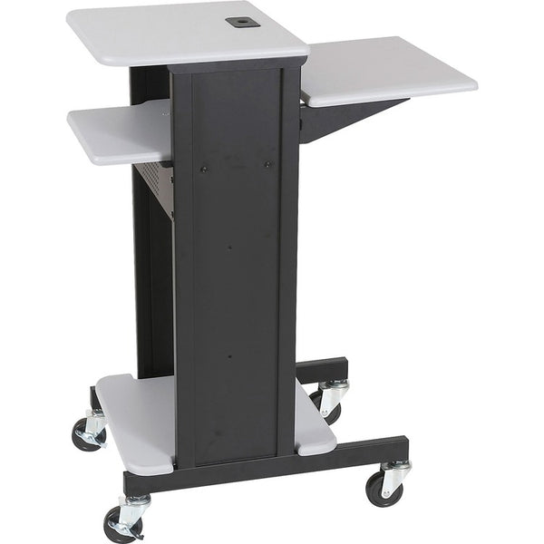 MooreCo Adjustable Presentation Cart, 18w x 30d x 40.25h, Black Powder Coated Steel (BLT89759) Each