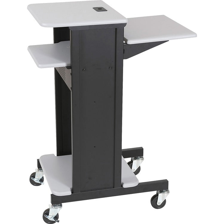 MooreCo Adjustable Presentation Cart, 18w x 30d x 40.25h, Black Powder Coated Steel (BLT89759) Each