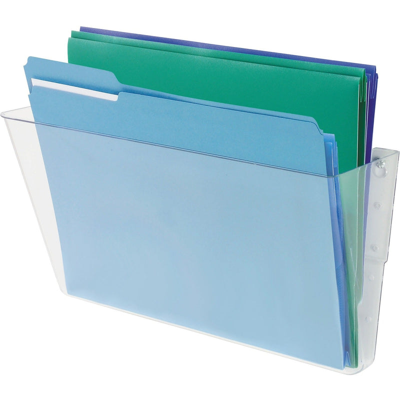 Deflecto Single Unit Wall Pocket, 1 Cmprtmnt, 13&quot;x4&quot;x7&quot;, Clear (DEF73201) Each