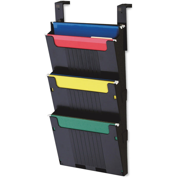 Deflecto Hanging File System, 3 Slots, 12 5/8&quot;x3 7/8&quot;x25&quot;, Black