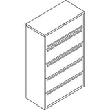 HON Brigade 700 Series Lateral File, 4 Legal/Letter-Size File Drawers, 1 File Shelf, 1 Post Shelf, Putty, 42" x 18" x 64.25" (HON795LL) Each