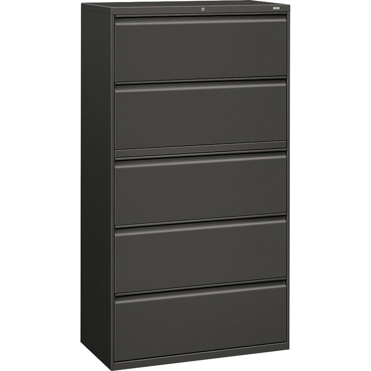 HON 800-Series 5 Drawer Metal Lateral File Cabinet, 36" Wide, Dark Gray (HON885LS)