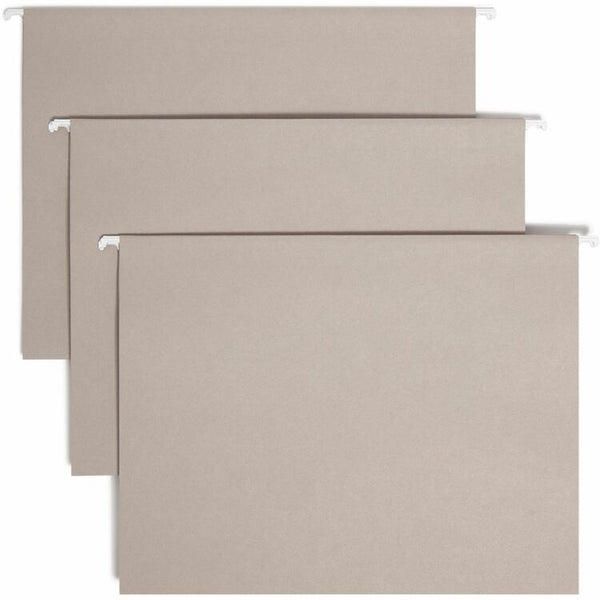 Smead Hanging Folders, Recycled, Letter Size, Gray, 1/5 Cut Clear Tabs, 25/Box (SMD64063) Box of 25