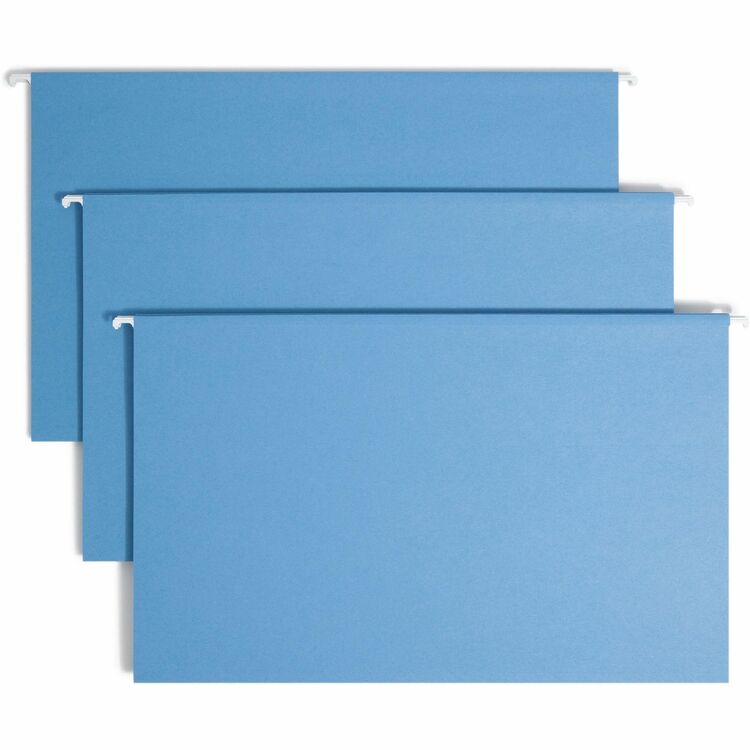 Smead Hanging Folders, Recycled, Legal Size, Blue, Color Matched 1/5 Cut Tabs, 25/Box (SMD64160)