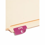 Smead AlphaZ Color-Coded Second Letter Alphabetical Labels, E, 1 x 1.63, Purple, 10/Sheet, 10 Sheets/Pack (SMD67175) Pack of 100