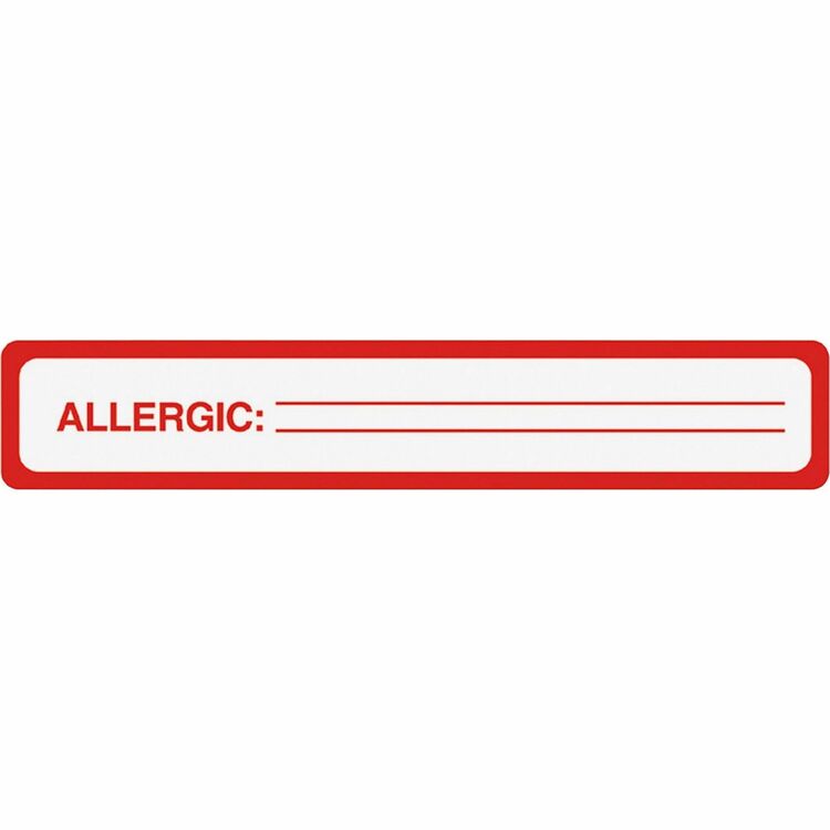 Tabbies Medical Labels, ALLERGIC, 1 x 5.5, White, 175/Roll (TAB40561) Roll of 175
