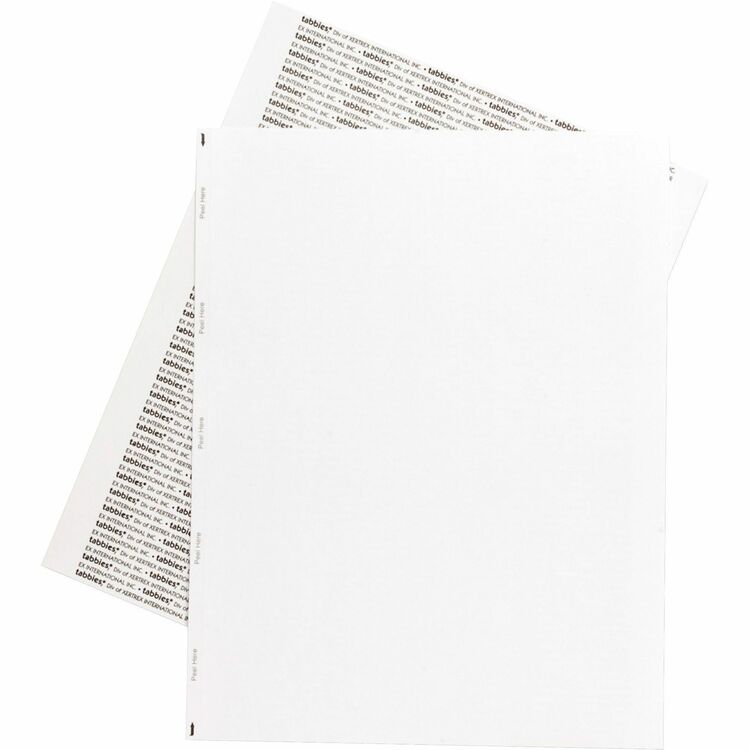 Tabbies Transcription Label Sheet, Unruled, 8 1/2&quot;x11&quot;, White (TAB59534) Box of 1000
