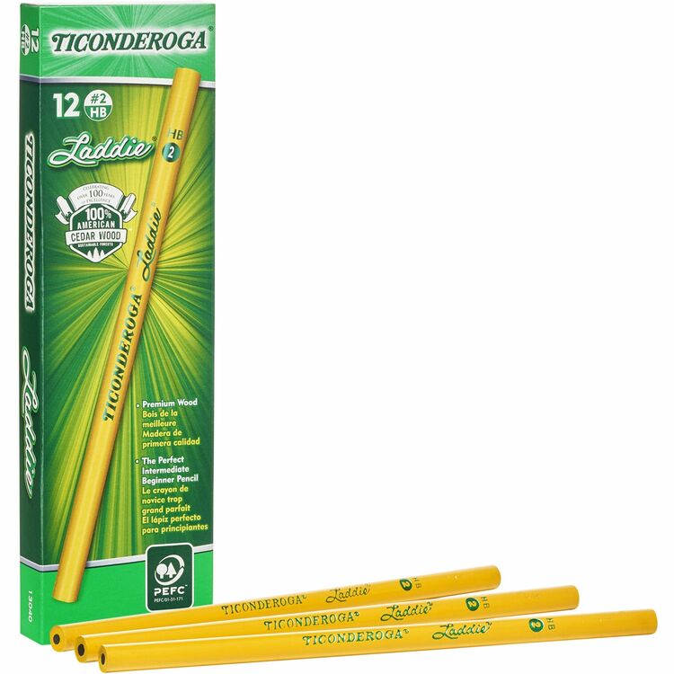 Ticonderoga Ticonderoga Laddie Woodcase Pencil, HB (#2), Black Lead, Yellow Barrel, Dozen (DIX13040) 1 Dozen