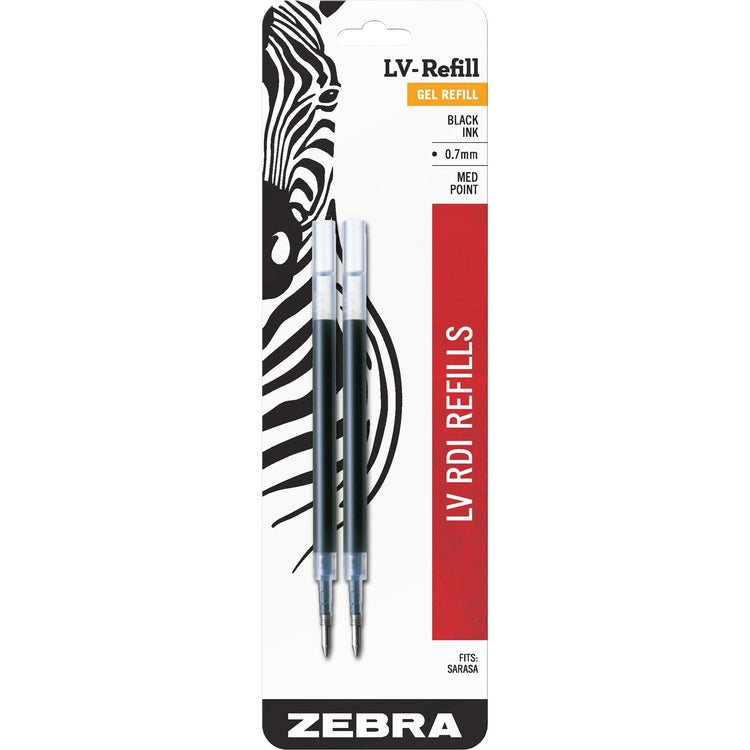 Zebra JF Refill for Jimnie, Sarasa, ecoSarasa, Orbitz, Z-Grip, Z-Grip and GR8 Gel Roller Ball Pens, Medium, Black, 2/Pack (ZEB87012) Pack of 2