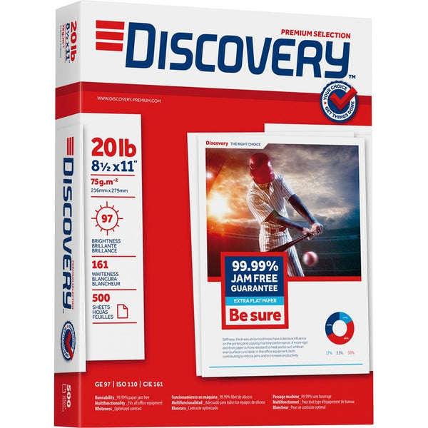 Discovery White Multipurpose Paper, 8 1/2 x 11 (Letter), 95 Bright, 20 lb, 500 Sheets Per Ream, Case of 5 Reams (SNA00101) 5 Reams