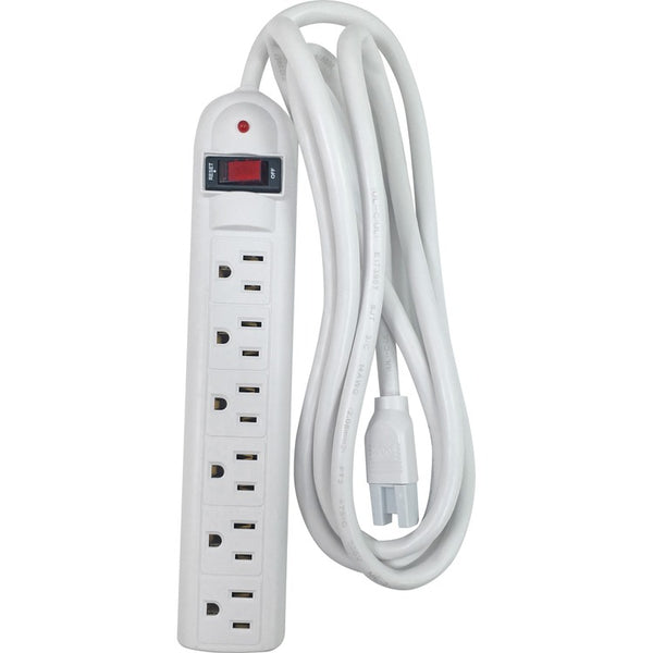 Compucessory 25102 Strip Surge Protector, 6 Outlets, 840 Joules, 6' Cord, 330 V (CCS25102) Each