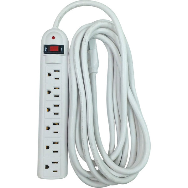 Compucessory 25103 6 Outlet Strip Surge Protectors, 15' Heavy duty Cord (CCS25103) Each