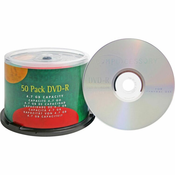 Compucessory DVD R, 4.7GB Capacity, 8X Recording Speed, 50/Pack (CCS35557) Pack of 50