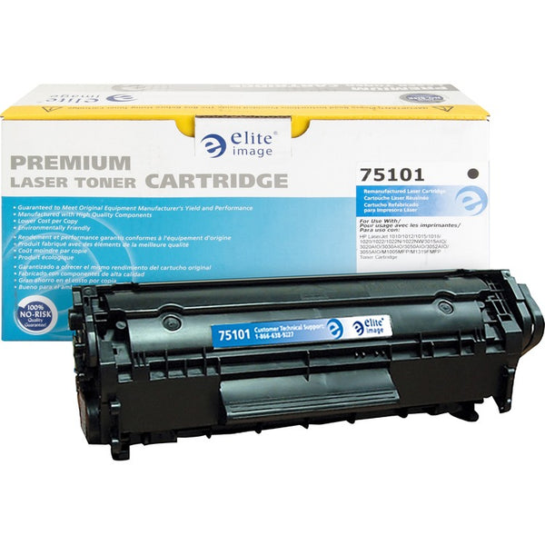 Elite Image Remanufactured Toner Cartridge, Alternative for HP 12A (Q2612A), Laser, 2000 Pages, Black, 1 Each (ELI75101) Each