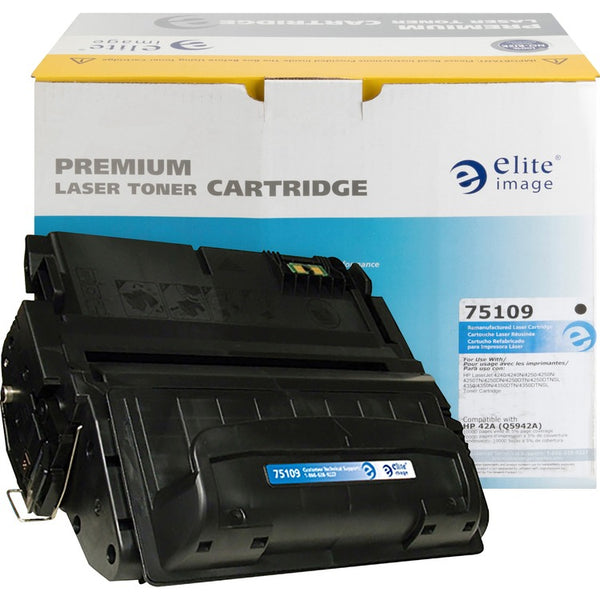 Elite Image Remanufactured Toner Cartridge, Alternative for HP 42A (Q5942A), Laser, 10000 Pages, Black, 1 Each (ELI75109) Each
